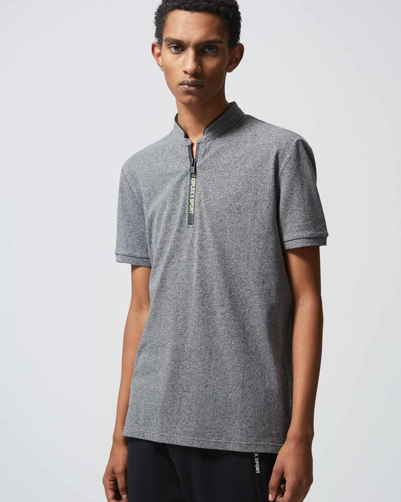 The Kooples HERREN DARK GREY MELANGE graues poloshirt