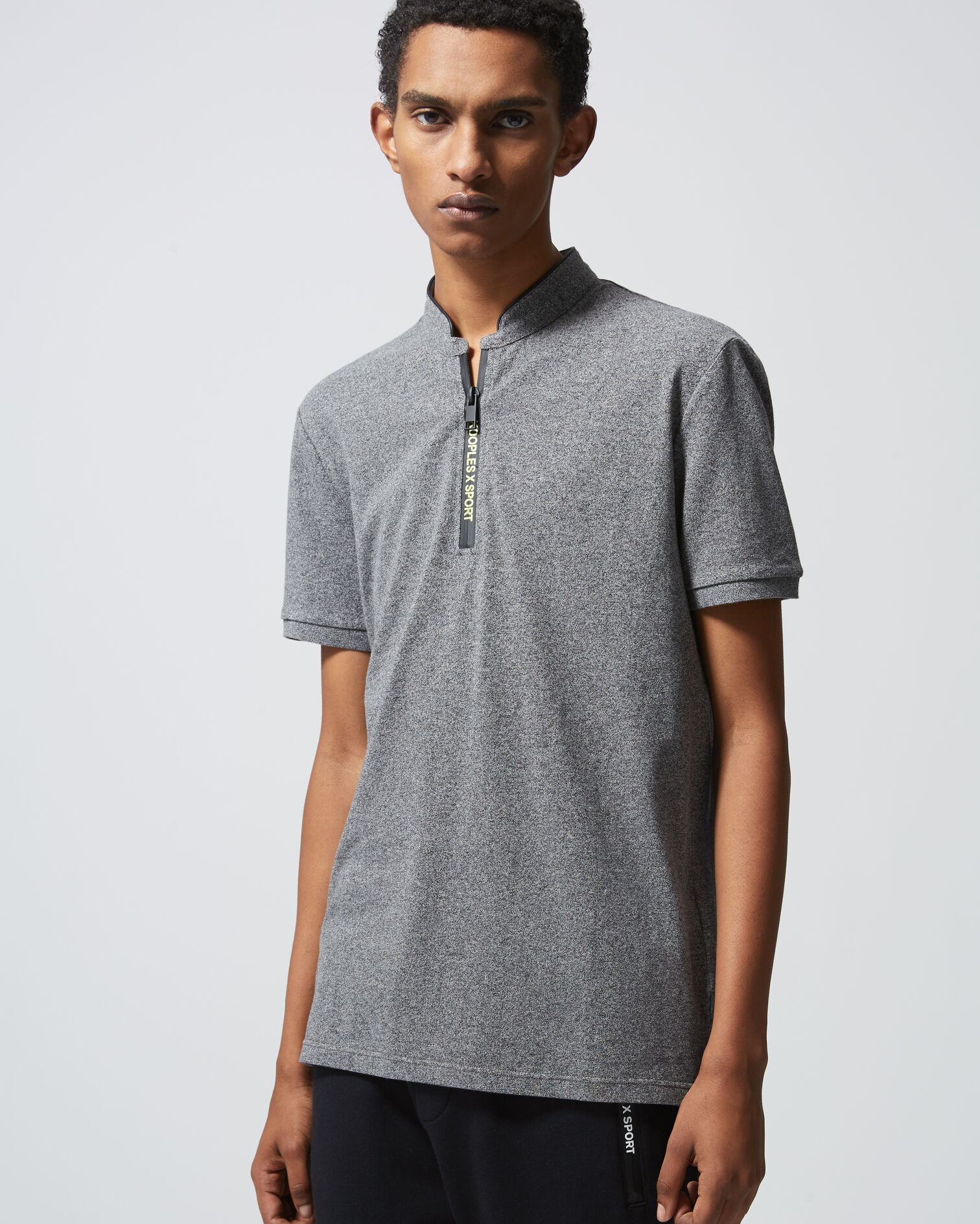 Graues Poloshirt, DARK GREY MELANGE, hi-res image number null