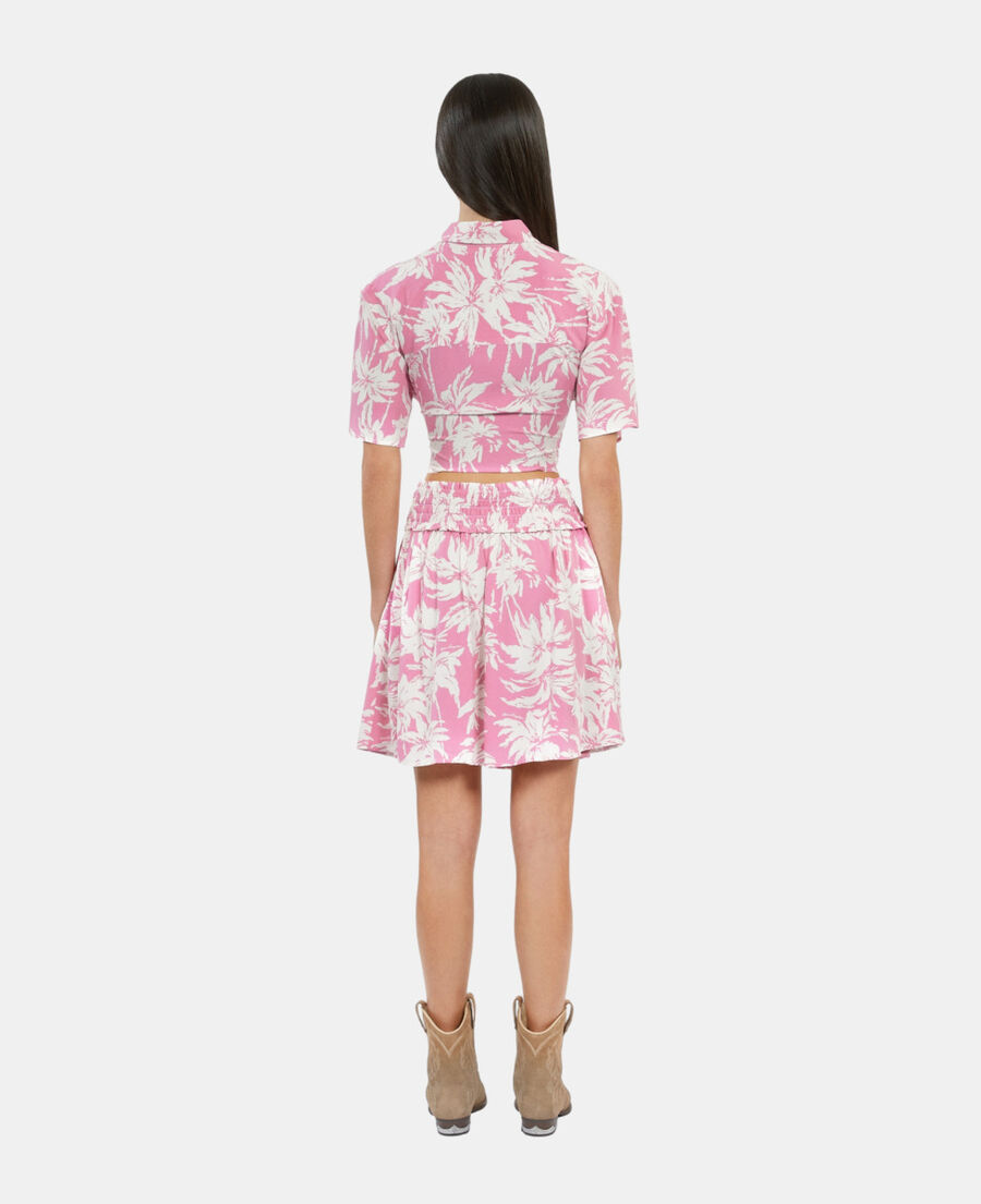 The Kooples F PINK-WHITE short printed skirt with smocks