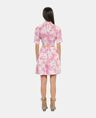 The Kooples F PINK-WHITE short printed skirt with smocks
