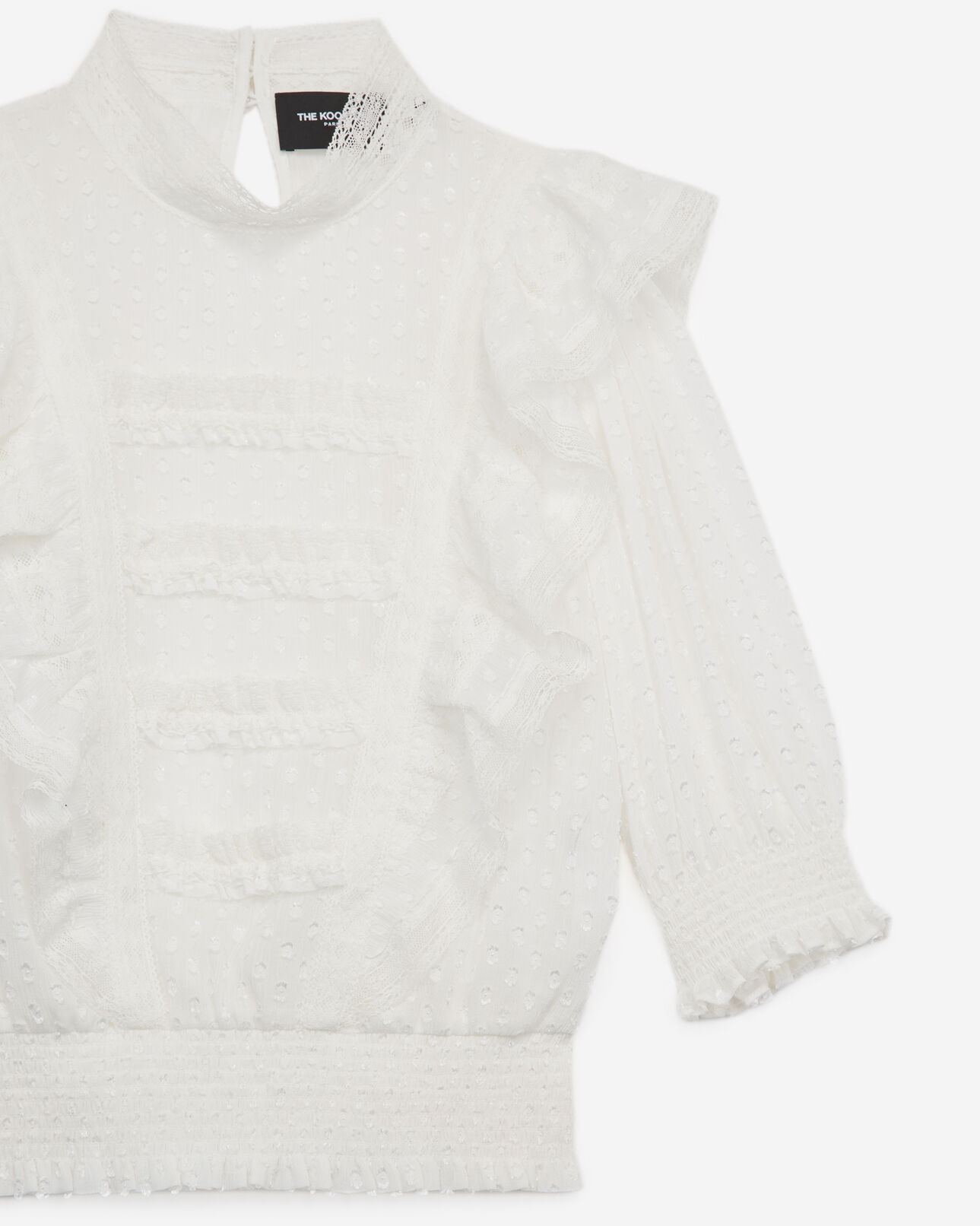 The Kooples WOMEN ECRU frilly long-sleeve ecru top