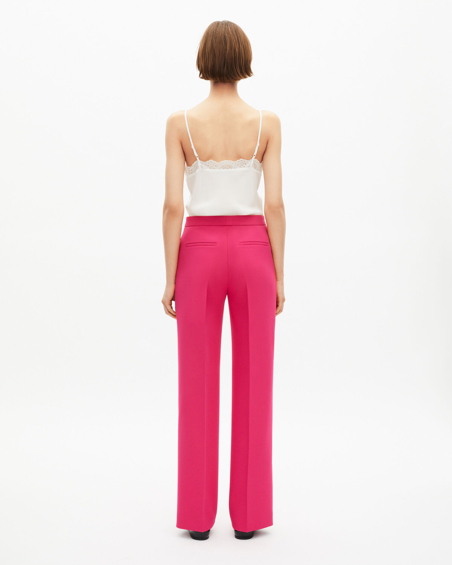 Pink crepe tailored pants, PINK, hi-res image number null