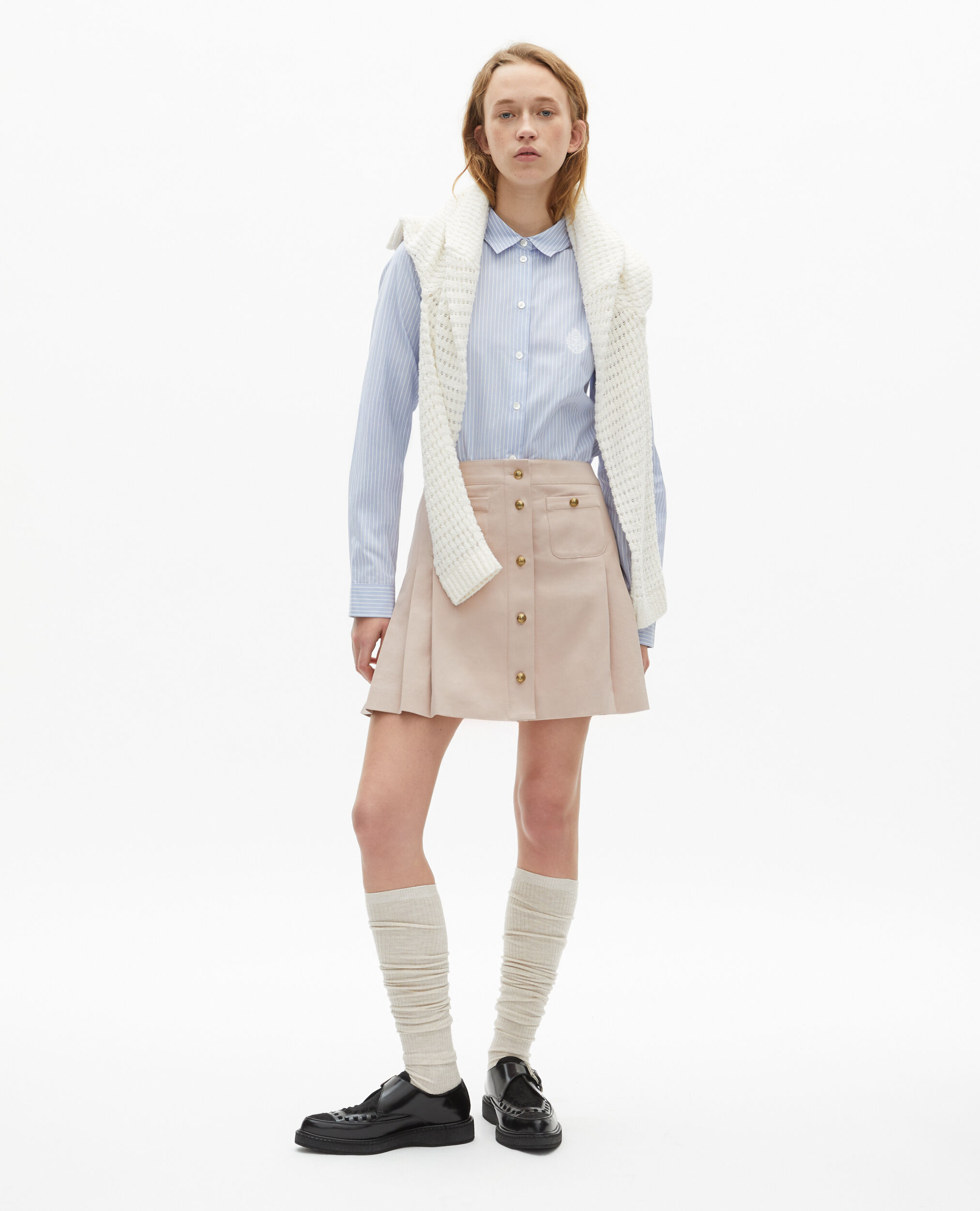 Light pink pleated short skirt, LILA, hi-res image number null