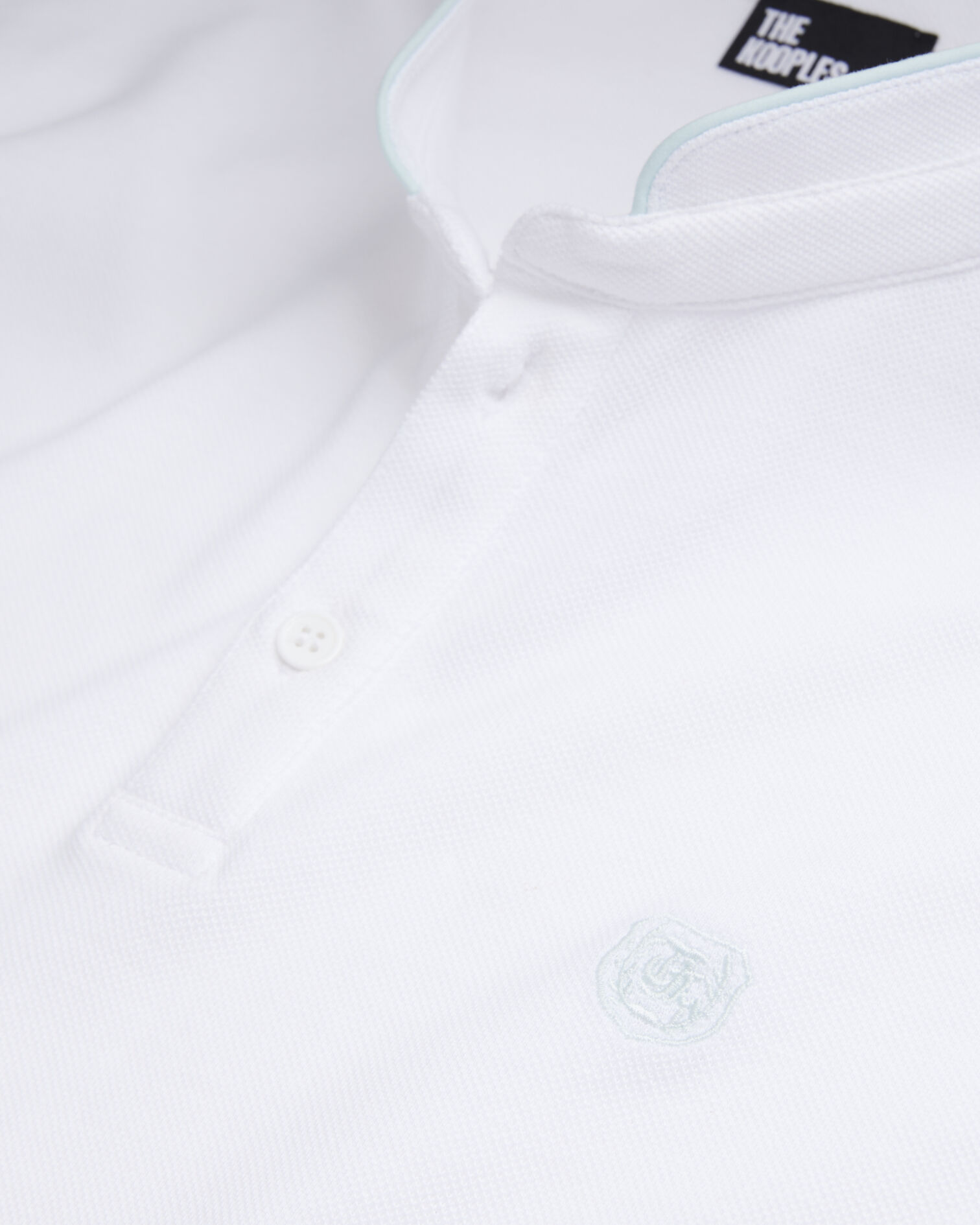 Polo blanc en coton, WHITE / DUCK BLUE, hi-res image number null