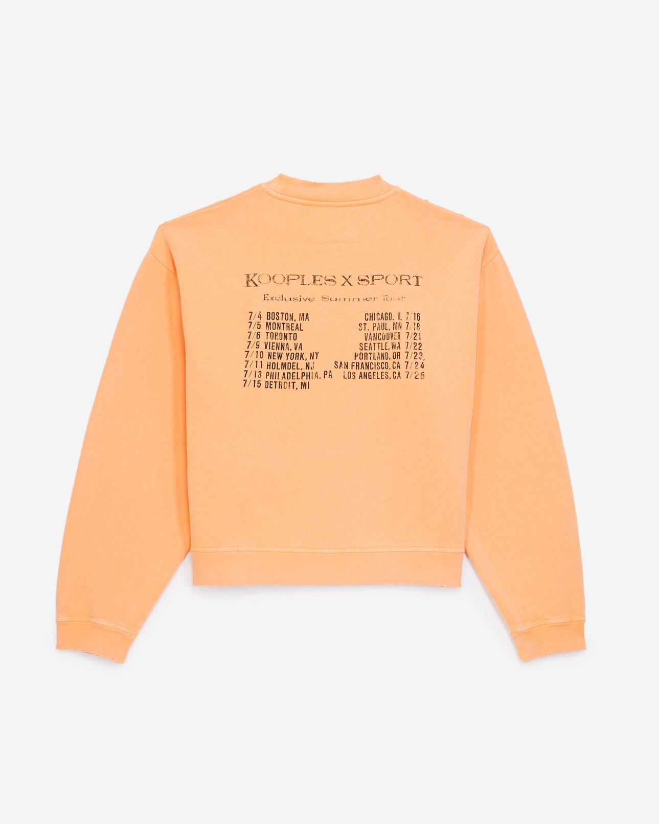 The Kooples FEMME OLD ORANGE sweat orange délavé à détail piercing