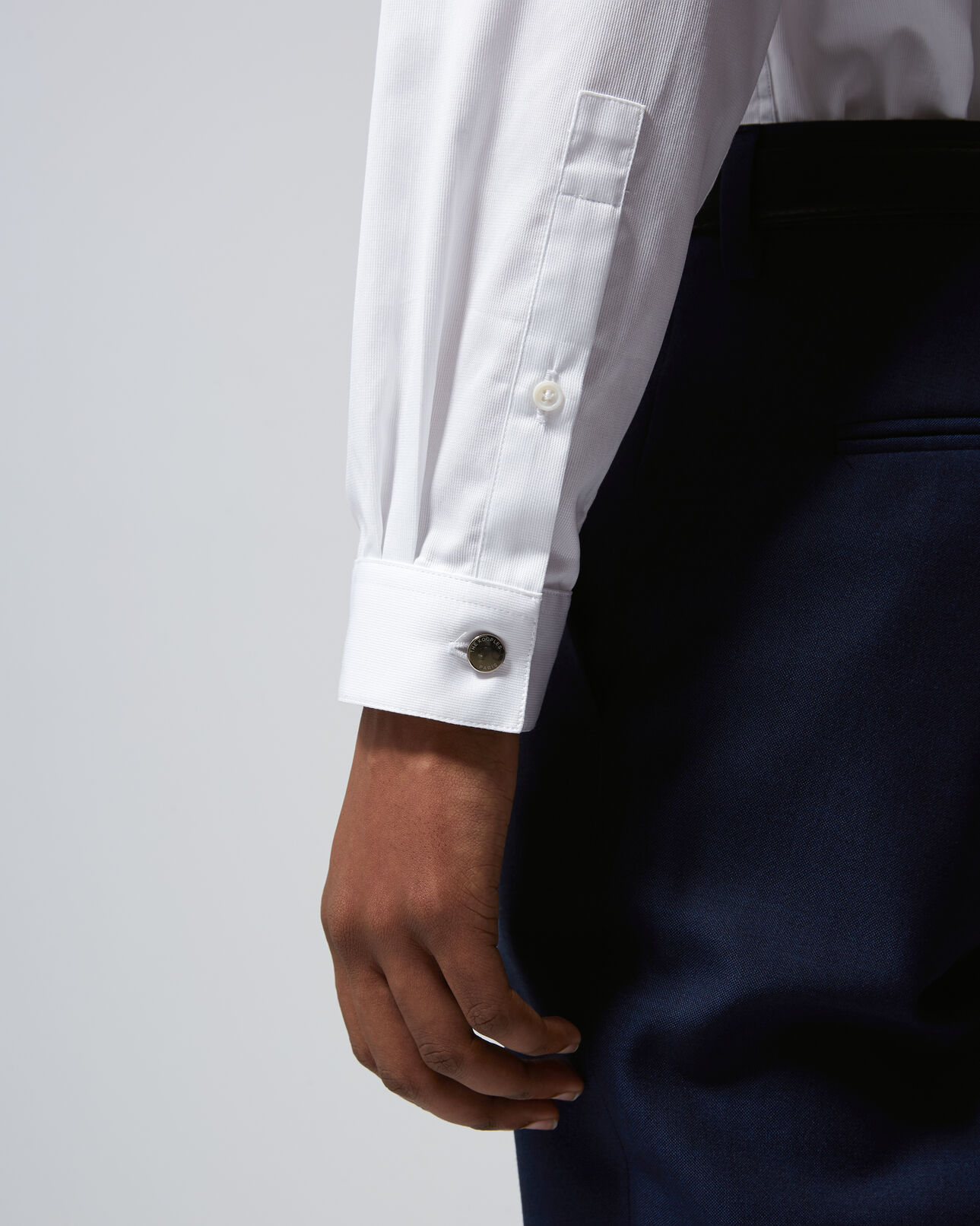 The Kooples HOMBRE WHITE camisa blanca cuello mao algodón