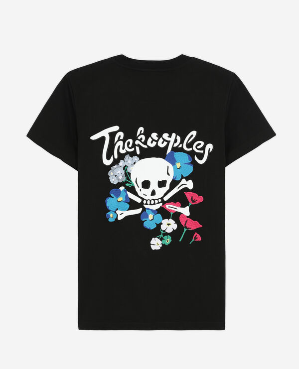 t-shirt noir avec broderies