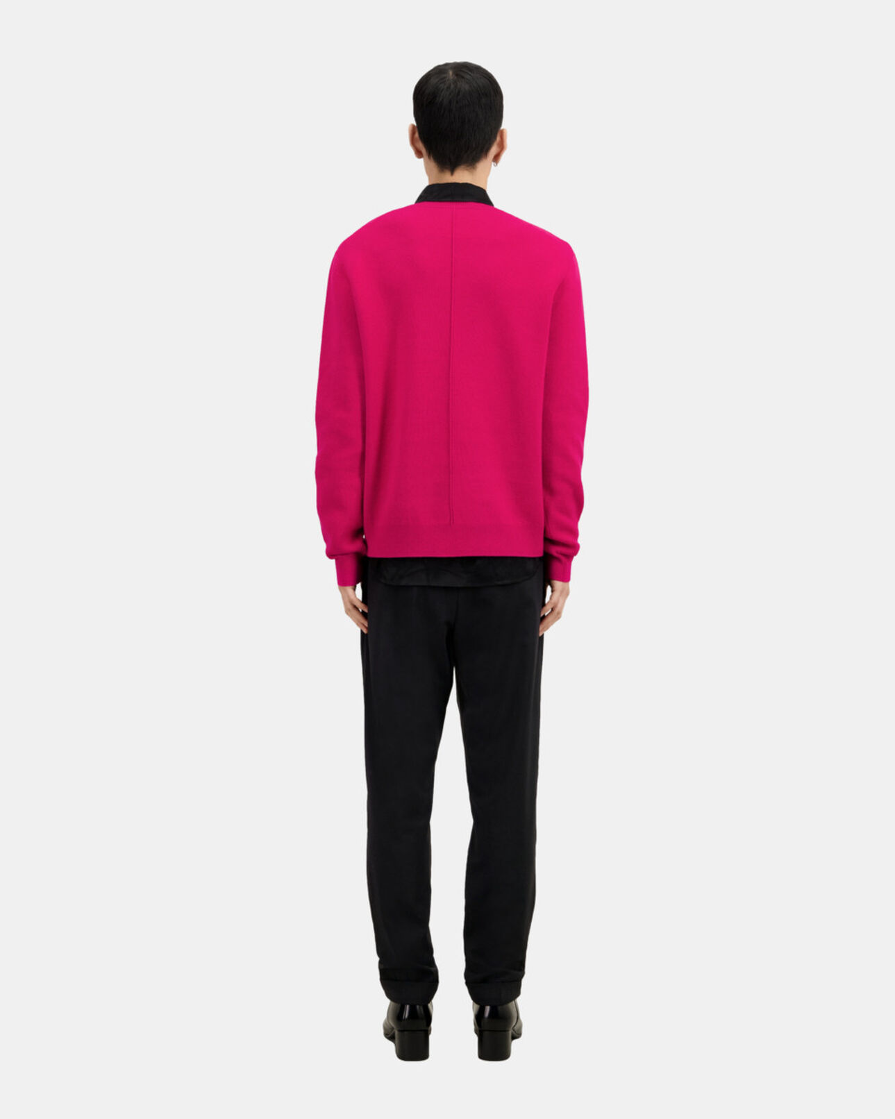 The Kooples MEN CHERRY red wool-blend sweater with embroidery
