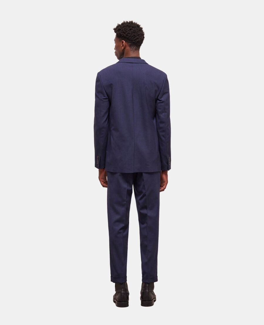 veste de costume en laine pied-de-poule