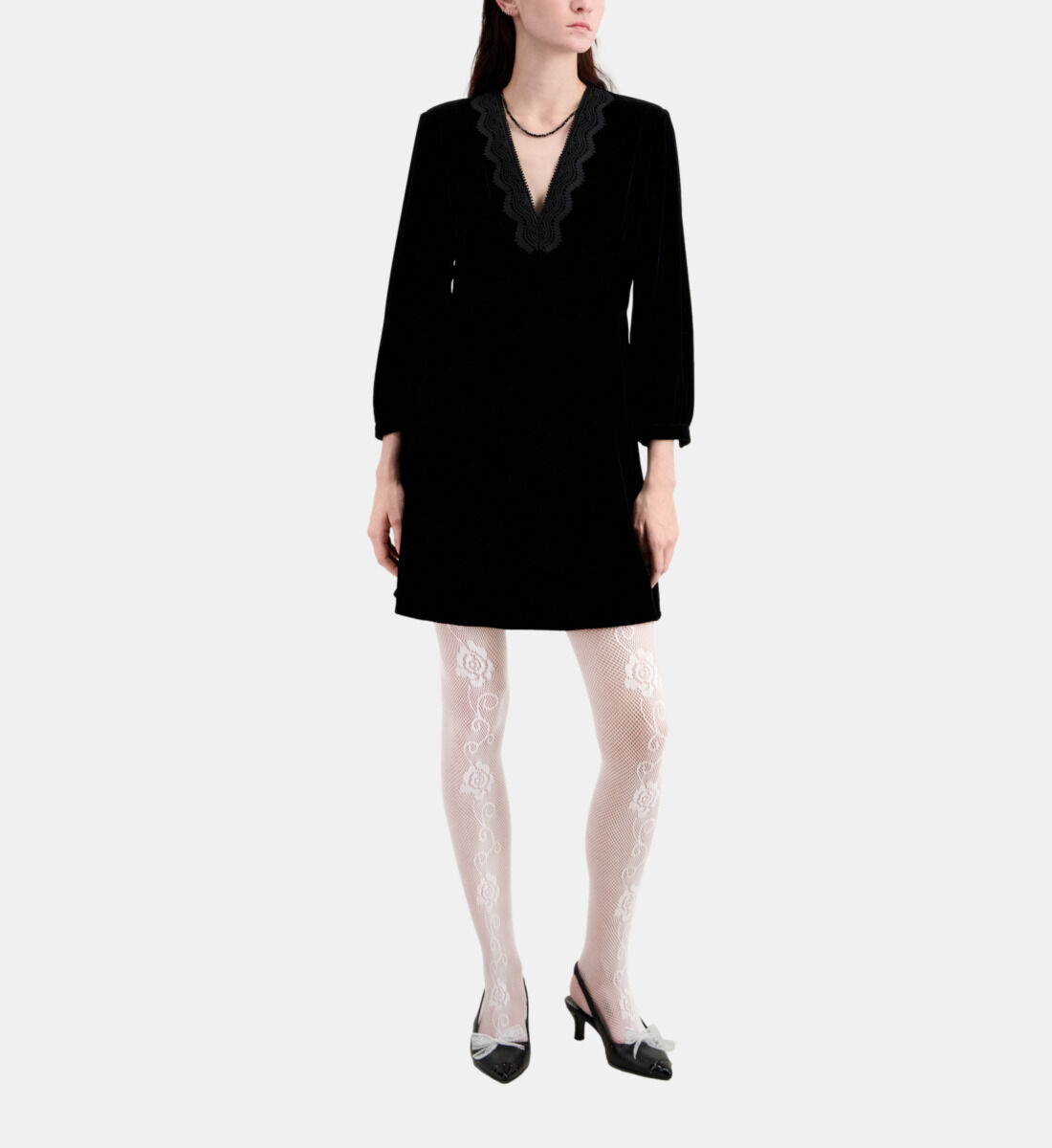 Zara velvet dress black online