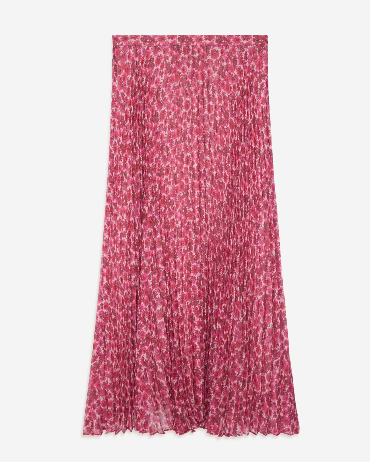 The Kooples FEMME PINK jupe longue plissée fleurie