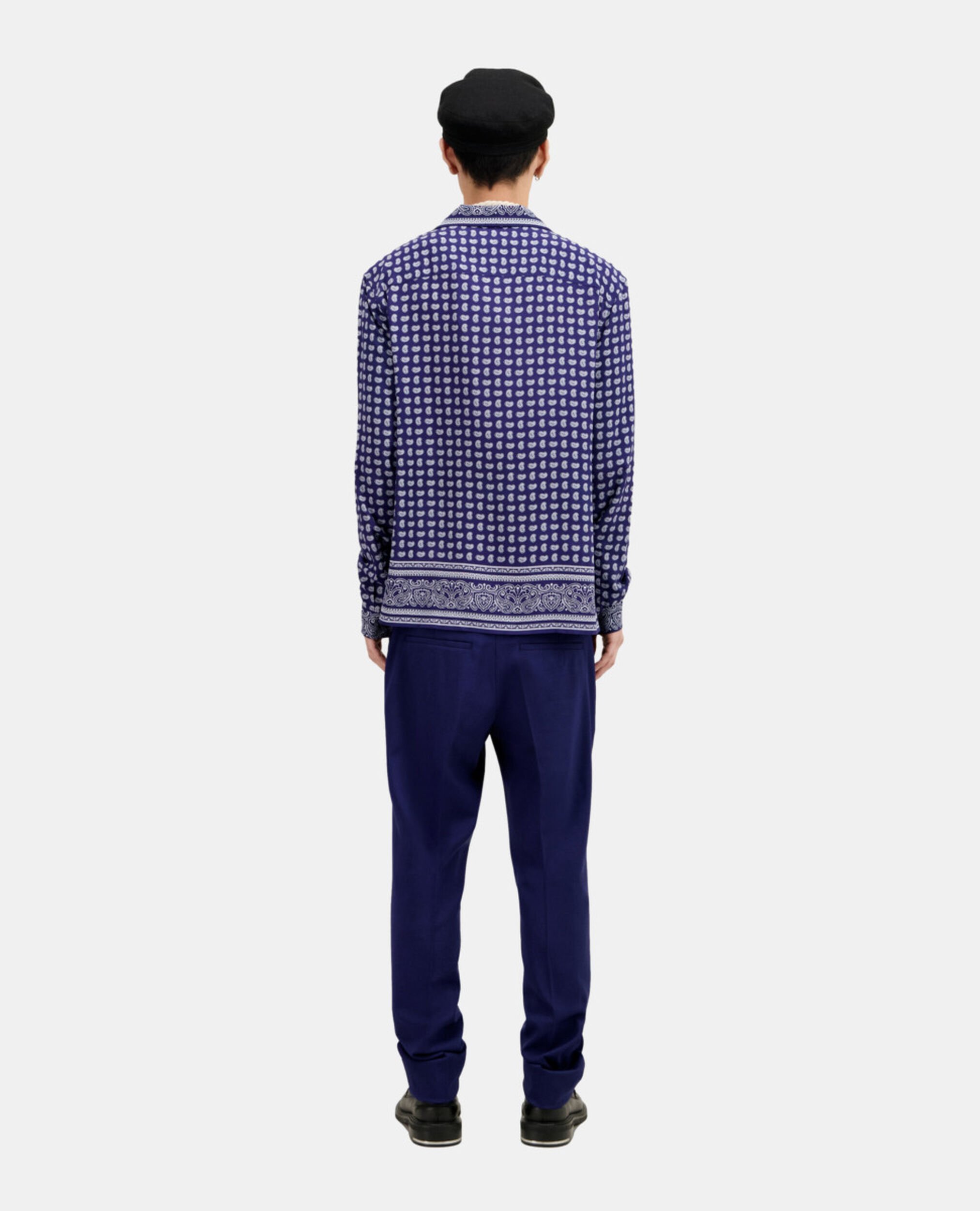 Chemise col hawaïen imprimée bleue, BLUE, hi-res image number null