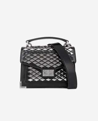 The Kooples WOMEN BLACK emily small bag in black leather with studs