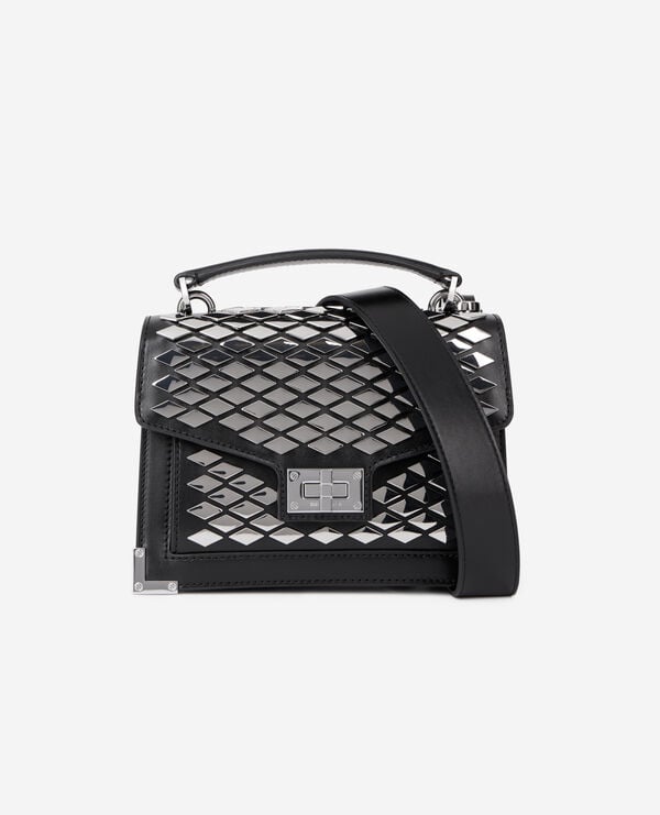 The Kooples FEMME BLACK sac emily small en cuir noir avec clous 