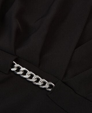 The Kooples F BLACK short black crepe dress with chain
