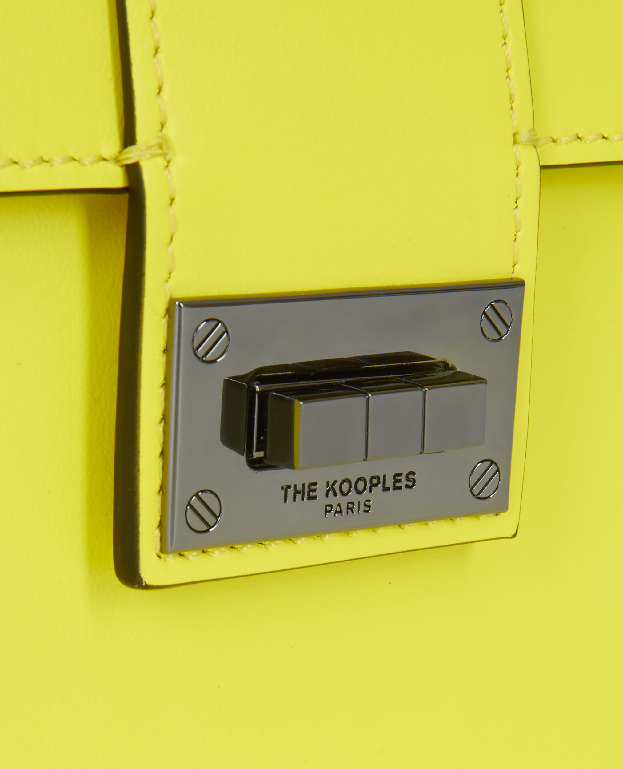 Medium Emily pouch in yellow leather, YELLOW ACID, hi-res image number null