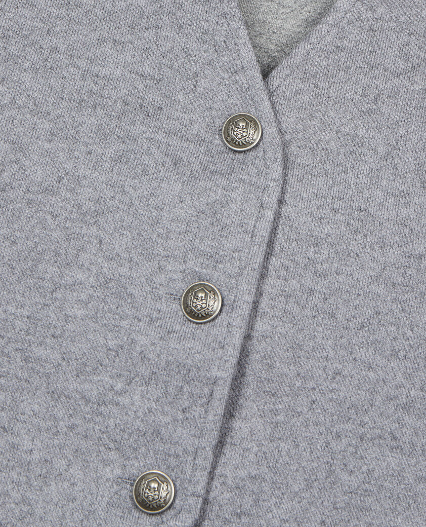 The Kooples WOMEN GREY MELANGE grey waistcoat with lacing