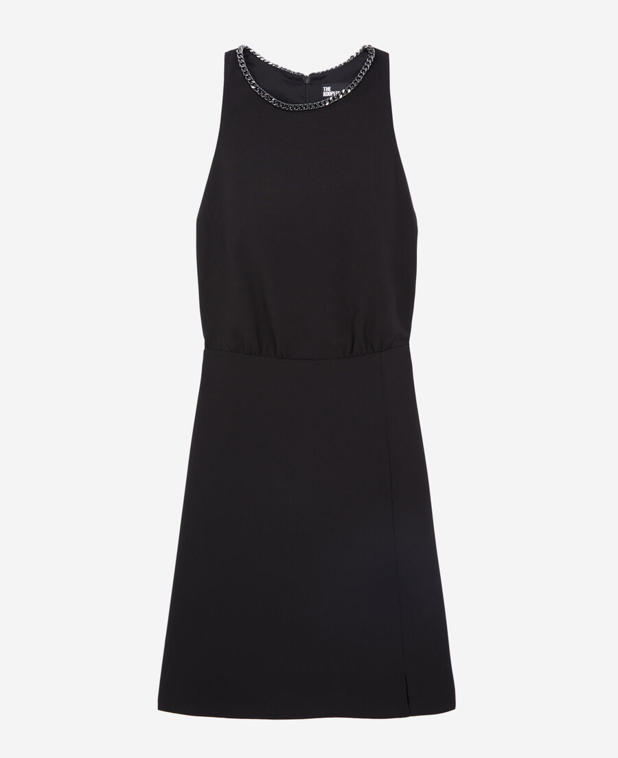 short black crepe dress