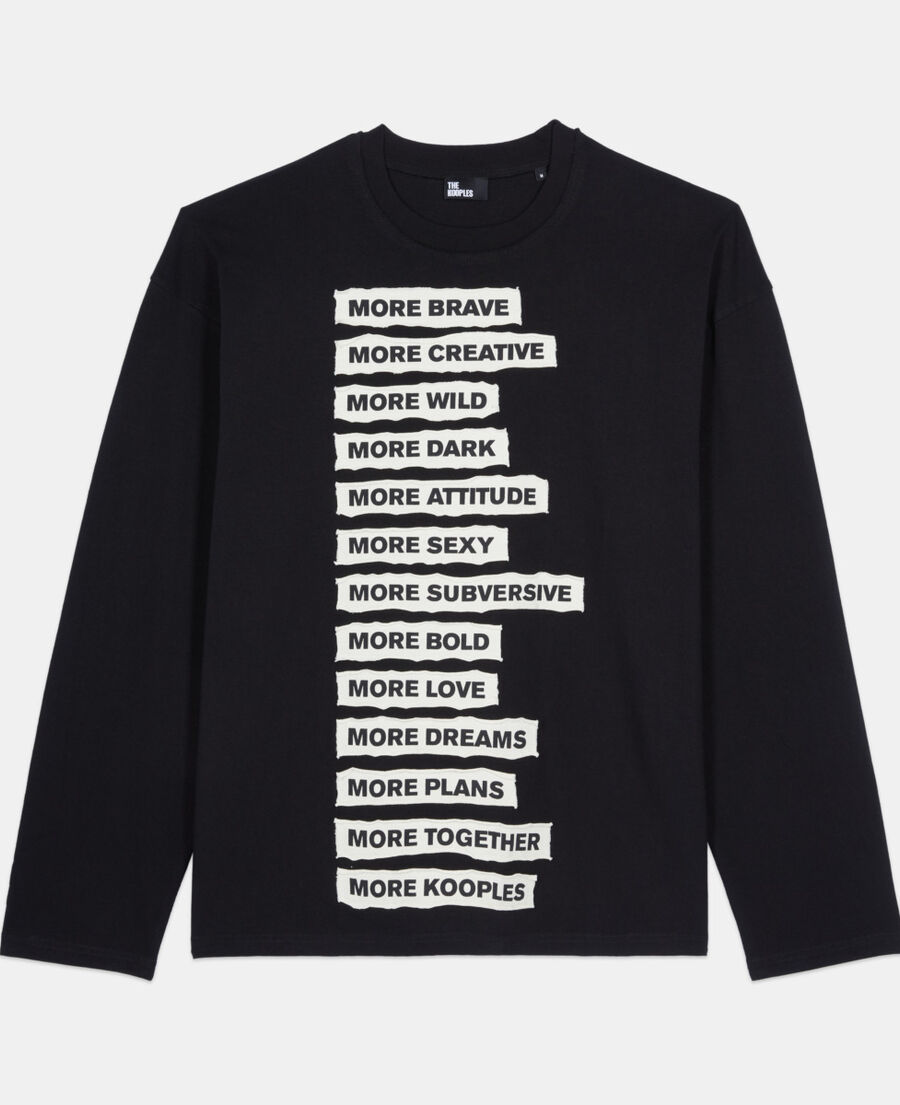 The Kooples MEN BLACK WASHED black long-sleeved t-shirt