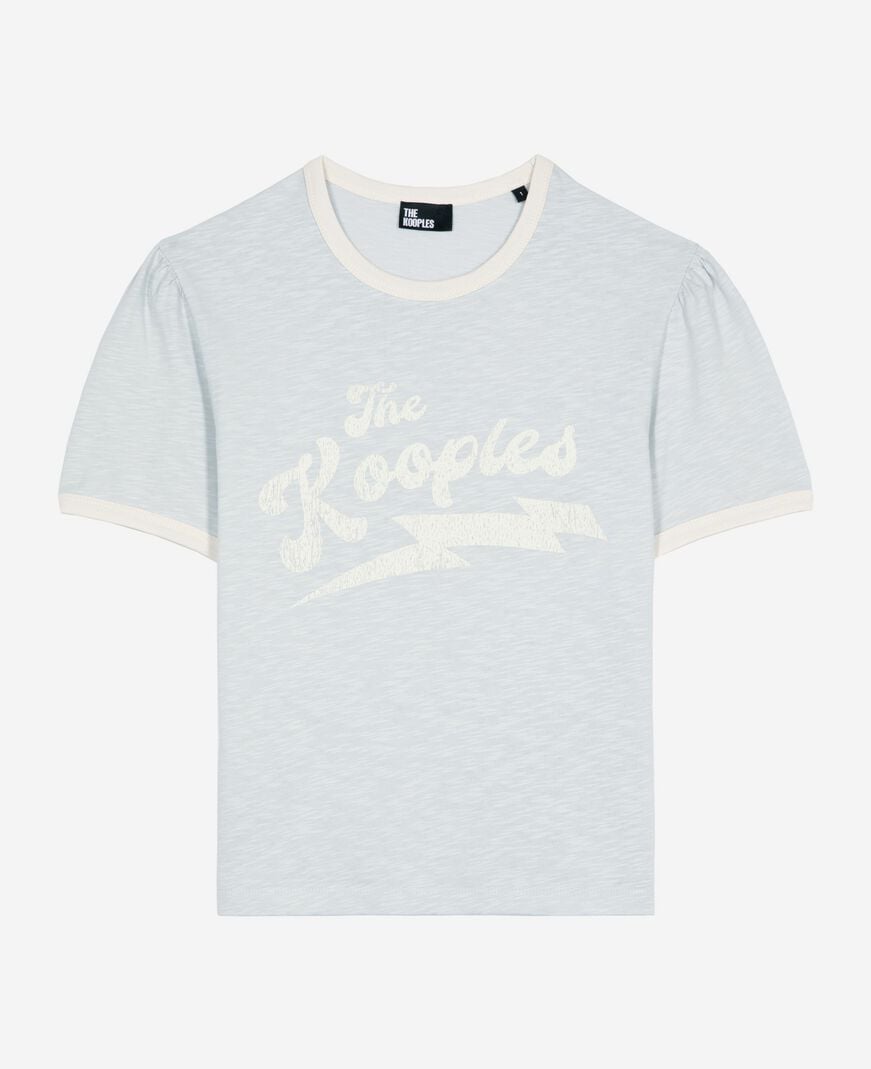 The Kooples FEMME LIGHT BLUE t-shirt avec sérigraphie bleu clair