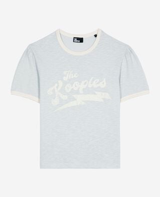 The Kooples FEMME LIGHT BLUE t-shirt avec sérigraphie bleu clair