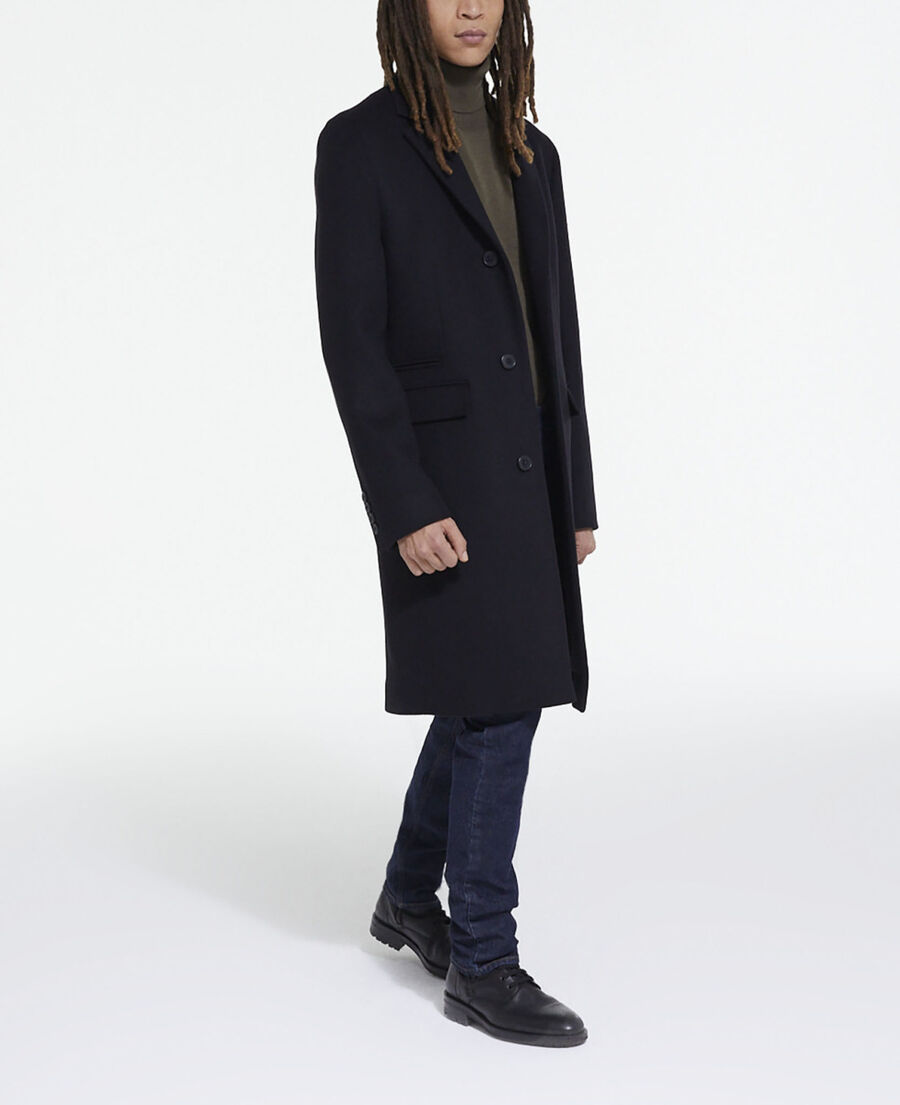 long wool coat with leopard lining