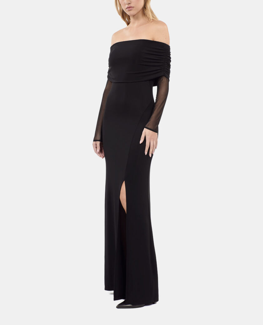 The Kooples WOMEN BLACK black long jersey dress
