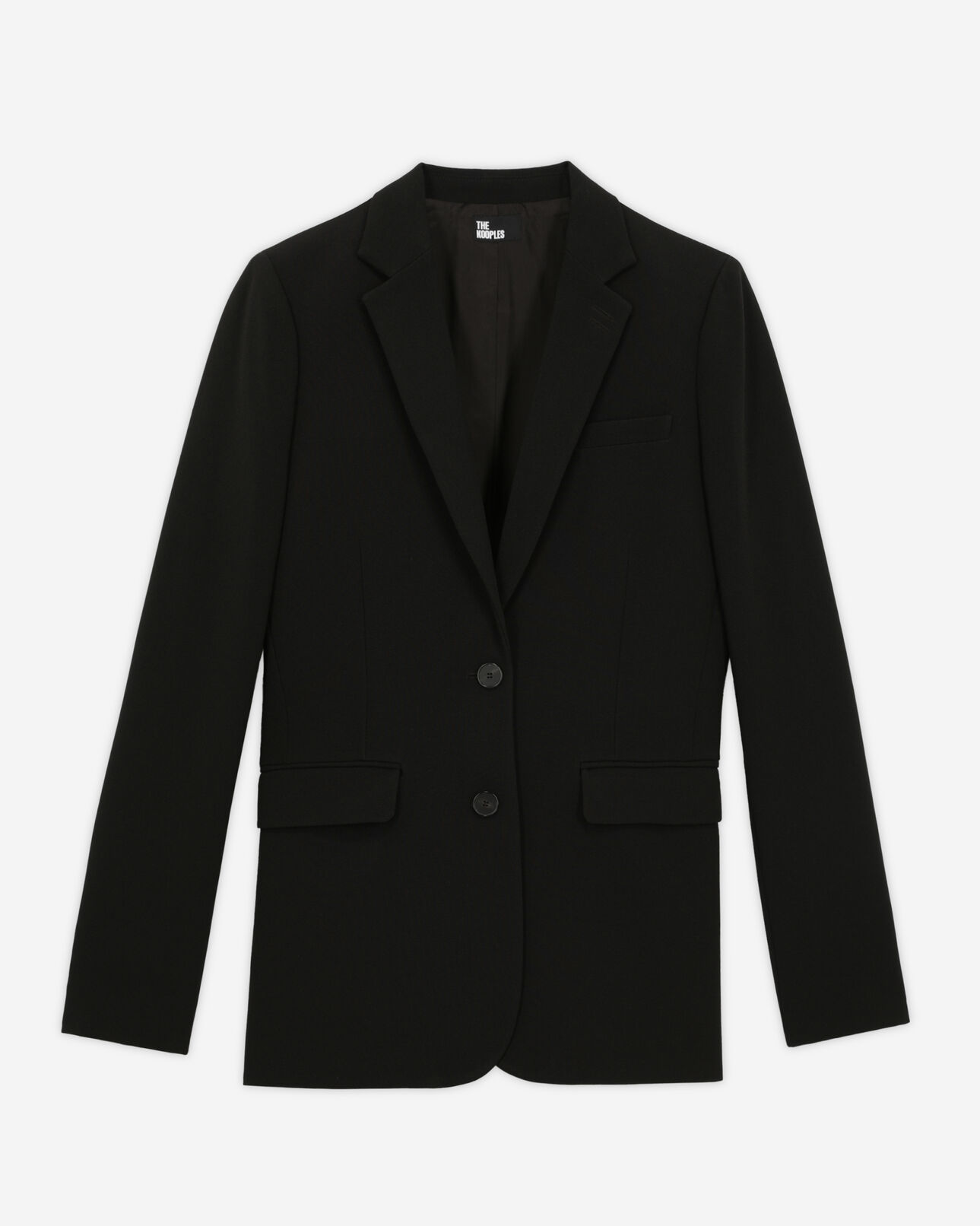 The Kooples WOMEN BLACK black crêpe suit jacket straight cut