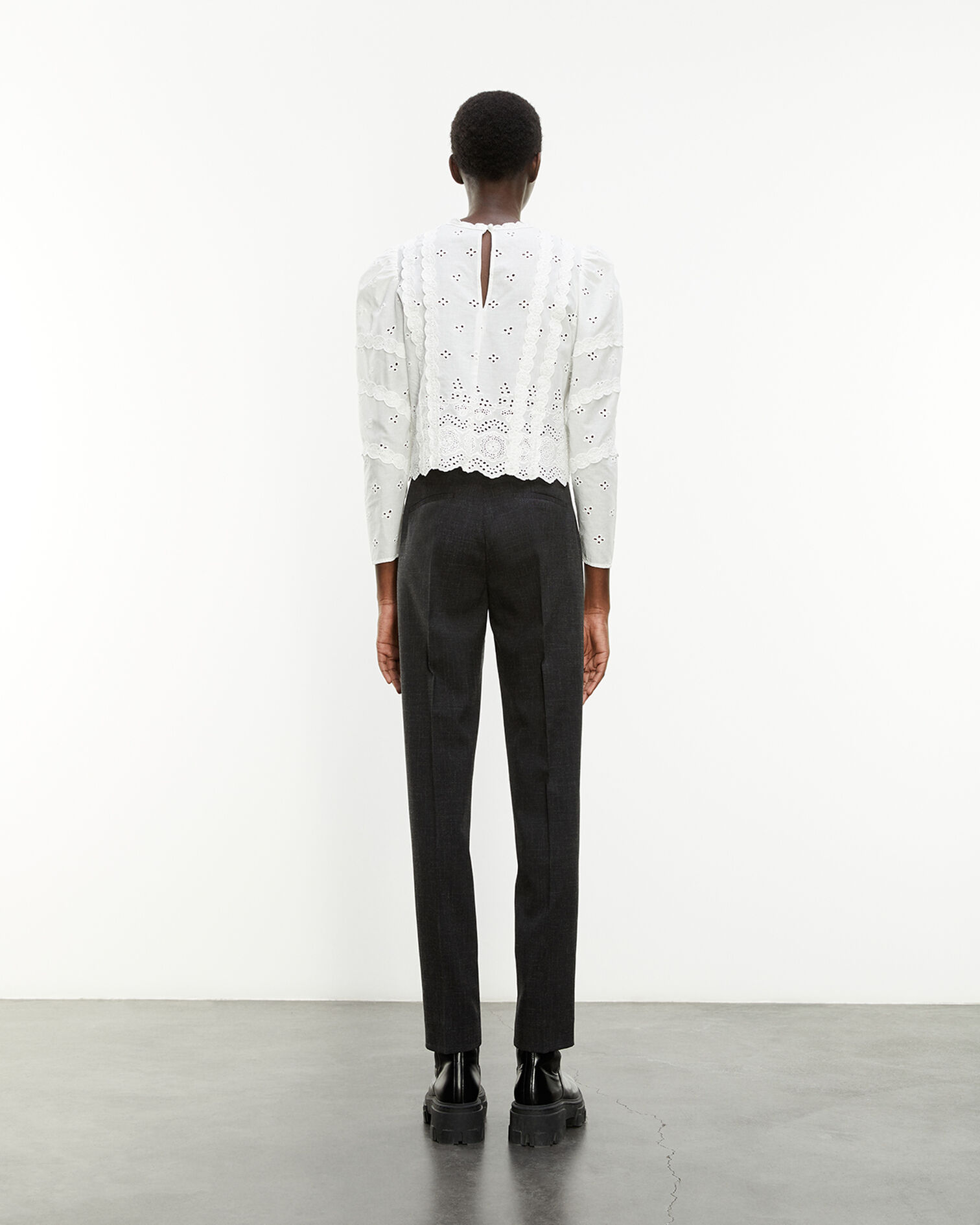 Formal gray pants with creases, GREY, hi-res image number null