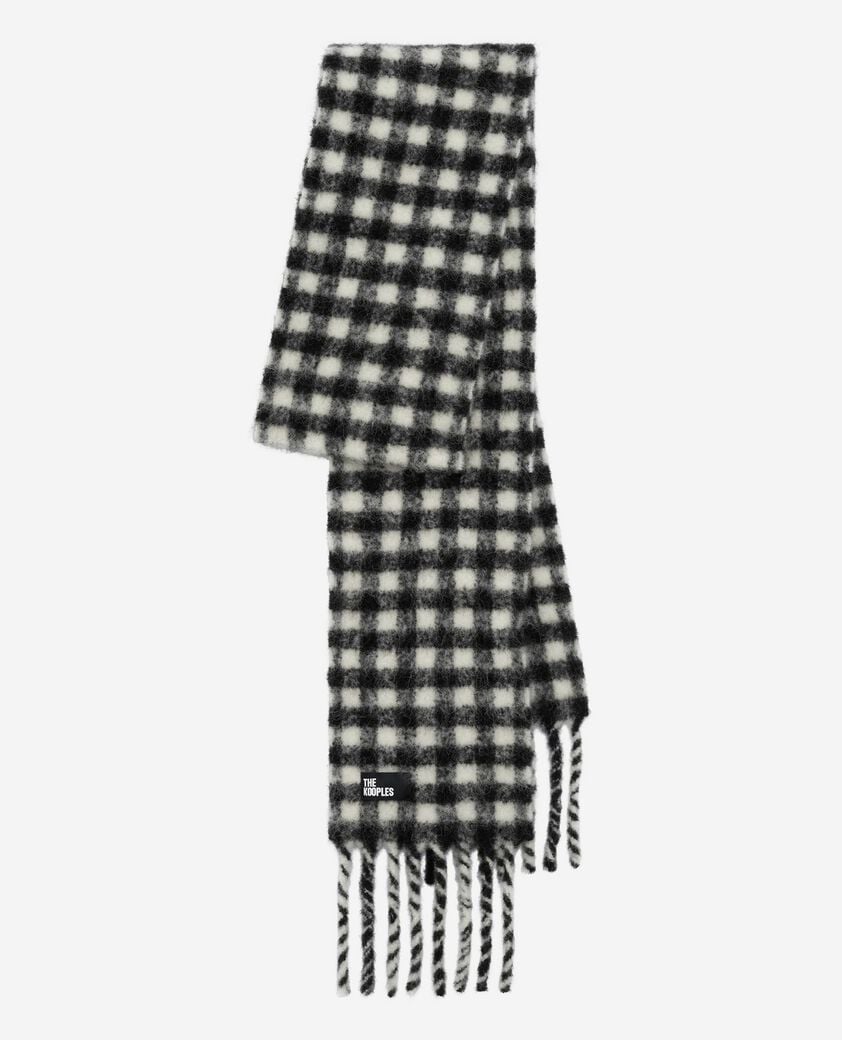The Kooples MIXTE NOIR ET BLANC echarpe à carreaux noire et blanche