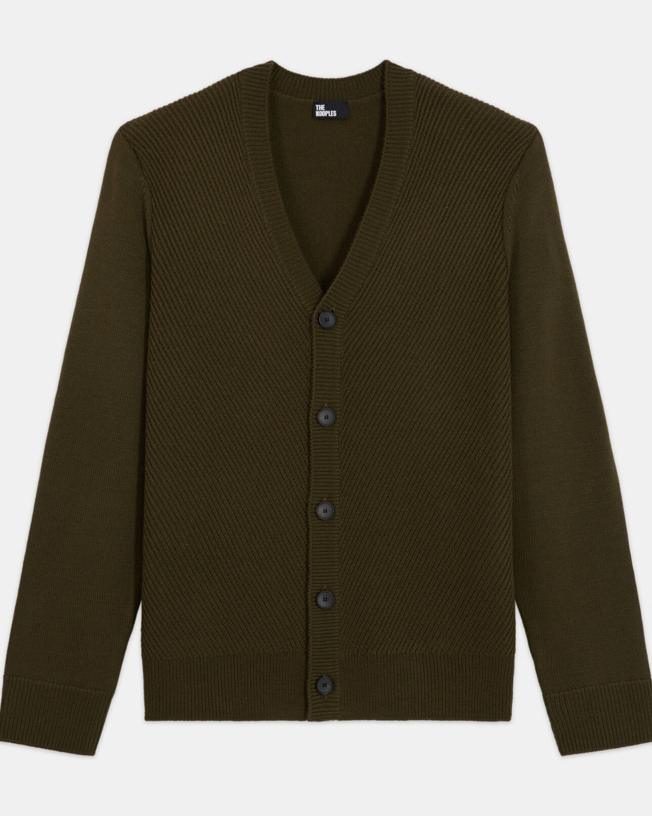 The Kooples MEN KAKI khaki wool cardigan
