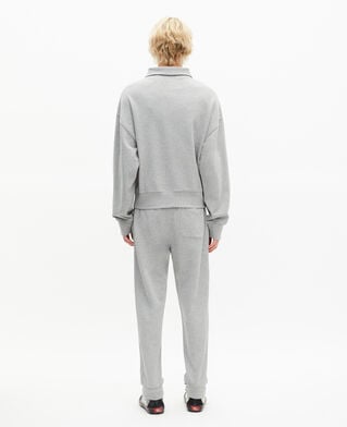 The Kooples HOMME GREY MELANGE sweatshirt col camionneur gris