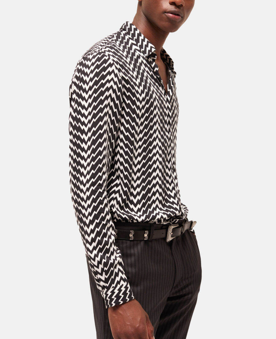 printed classic-collar shirt