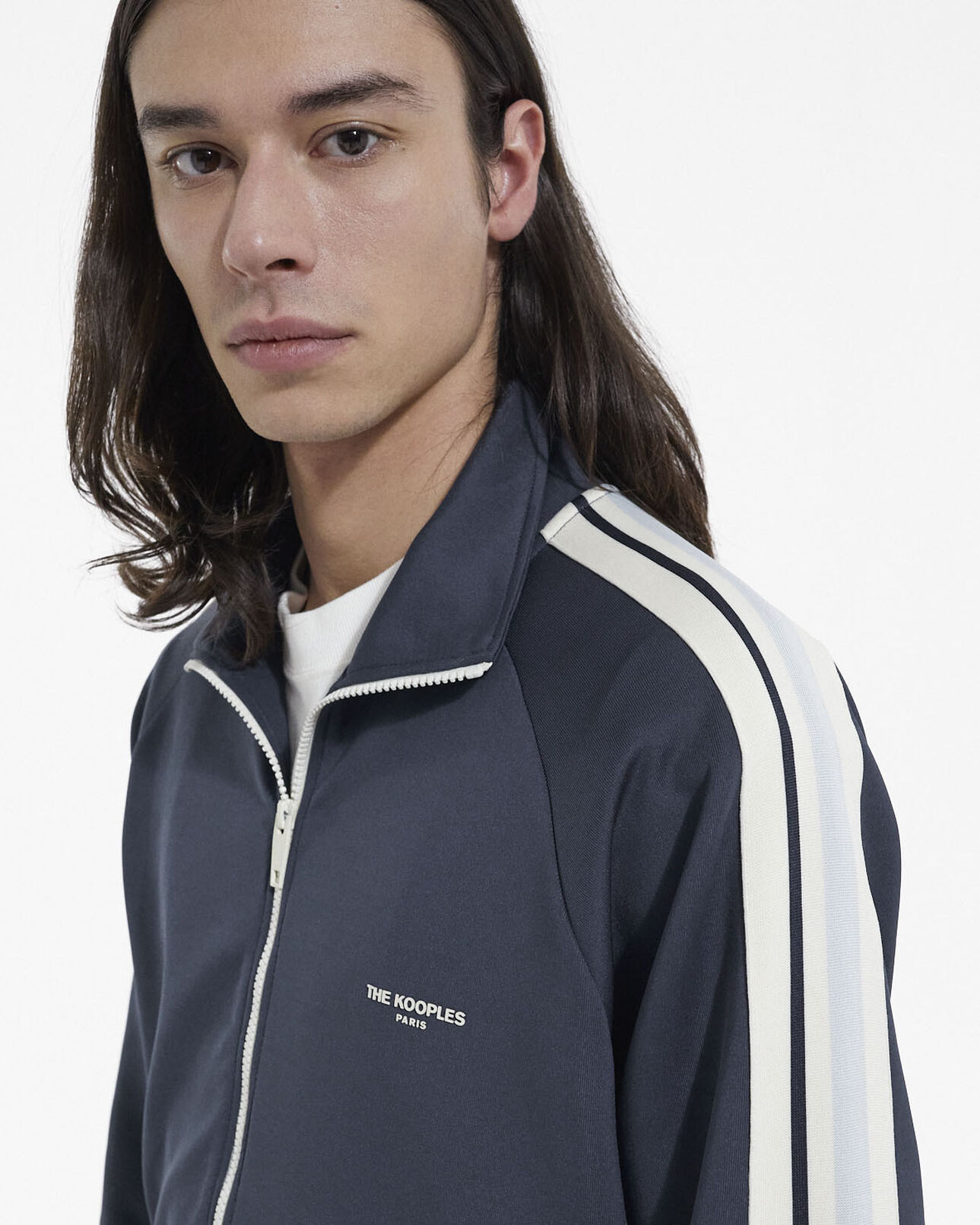 The Kooples HERREN NAVY sweatshirt funktionsstoff blau streifen ecru
