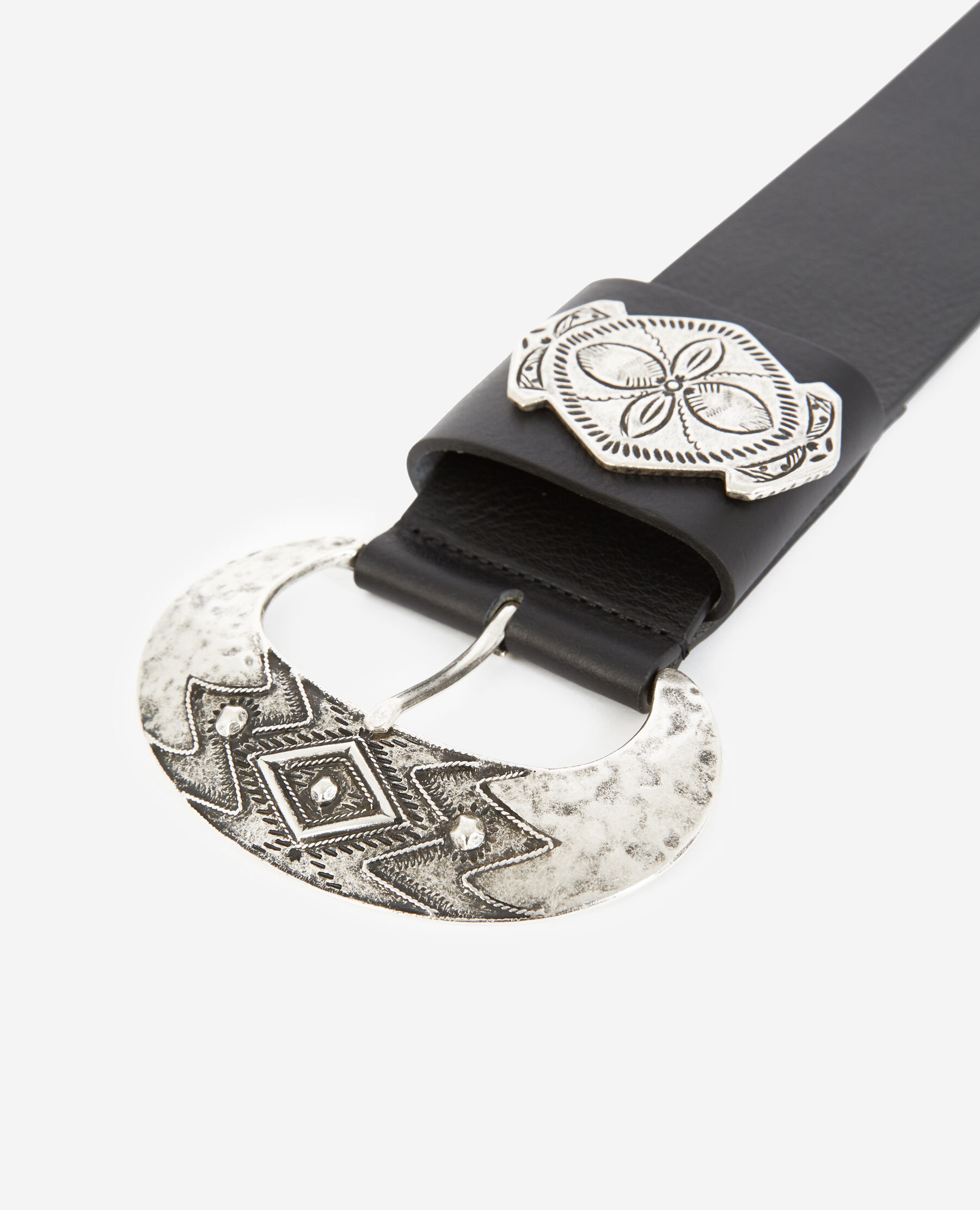 Ceinture cuir boucle ronde sale