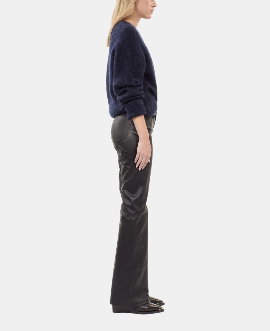 The Kooples DAMEN BLACK ausgestellte, schwarze hose aus leder