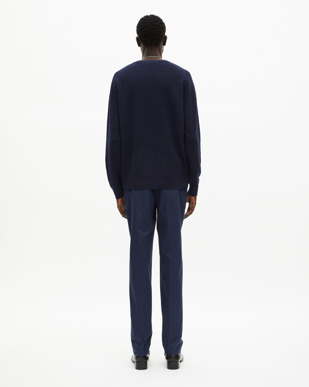 The Kooples HERREN NAVY pullover aus wolle und leinen in marine