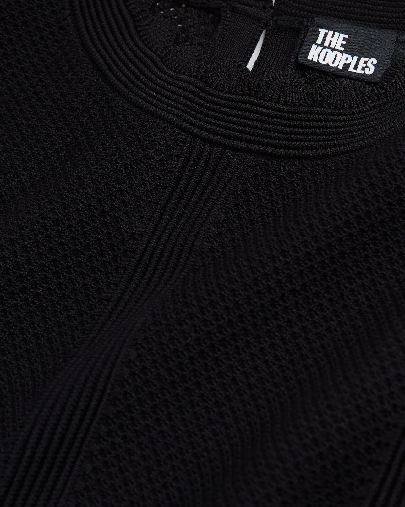 The Kooples WOMEN BLACK black openwork knit top