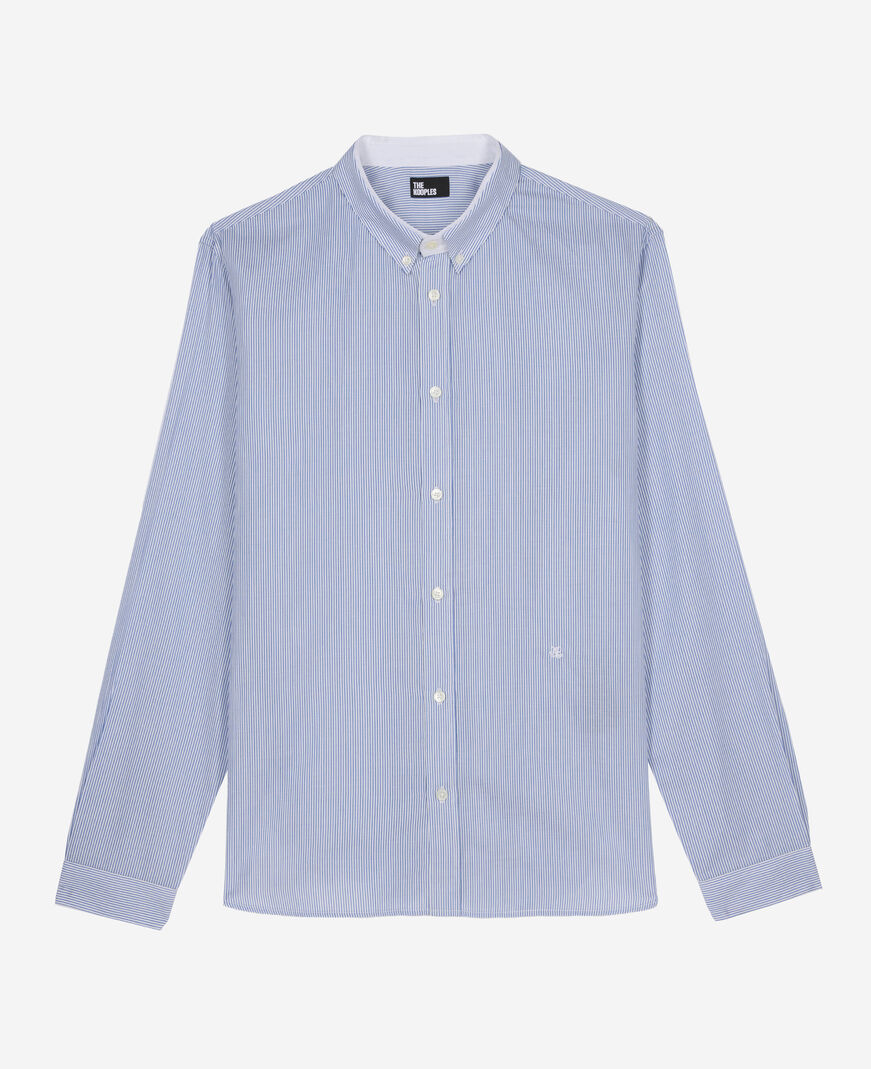 The Kooples MEN BLUE WHITE blue striped formal shirt