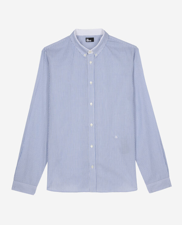 The Kooples HOMBRE BLUE WHITE camisa formal de rayas azules