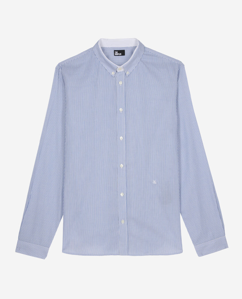 The Kooples MEN BLUE WHITE blue striped formal shirt