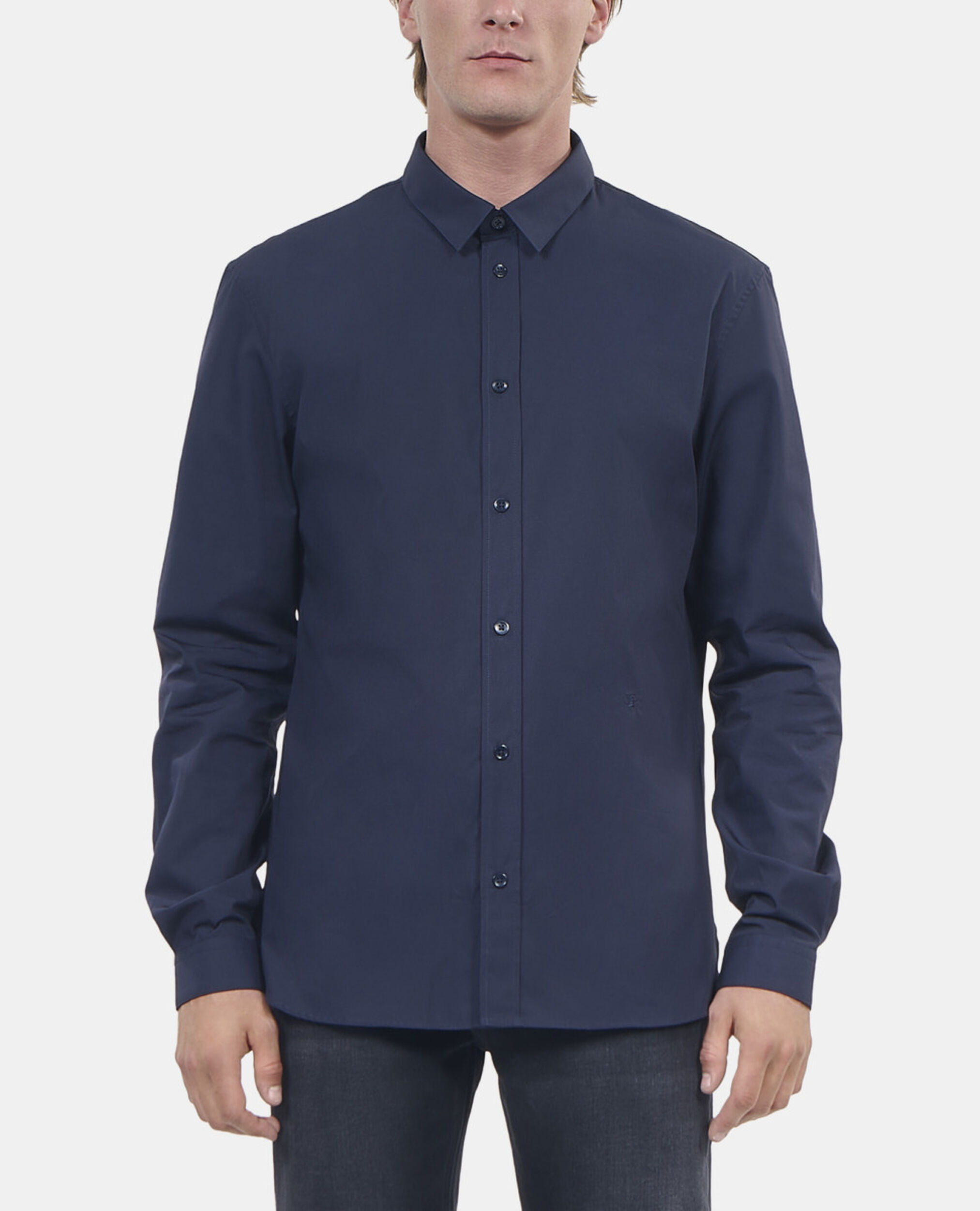Navy blue poplin shirt, NAVY, hi-res image number null