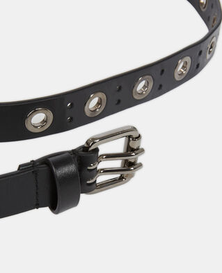 The Kooples WOMEN BLACK black leather belt