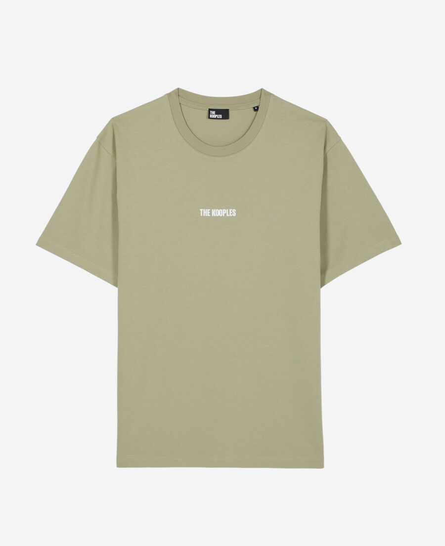 hellgrünes t-shirt mit logo-siebdruck