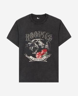 The Kooples F BLACK WASHED t-shirt with black screen print