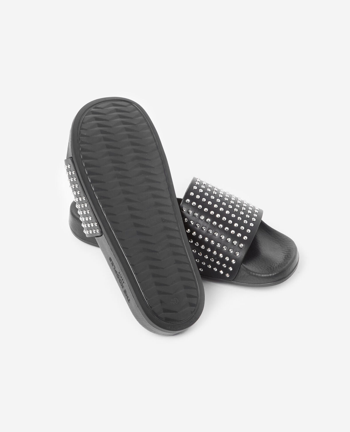 Flat black sandals with studs The Kooples Women