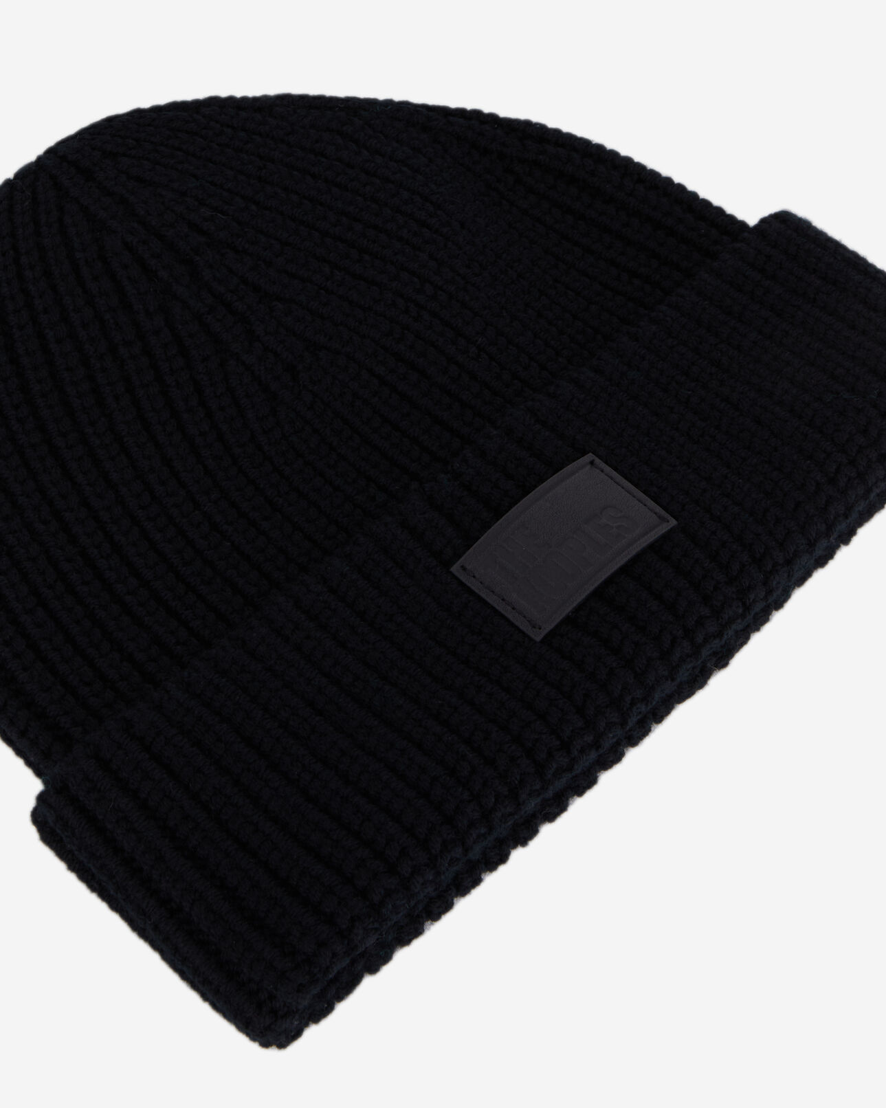 The Kooples MEN BLACK black ribbed wool beanie