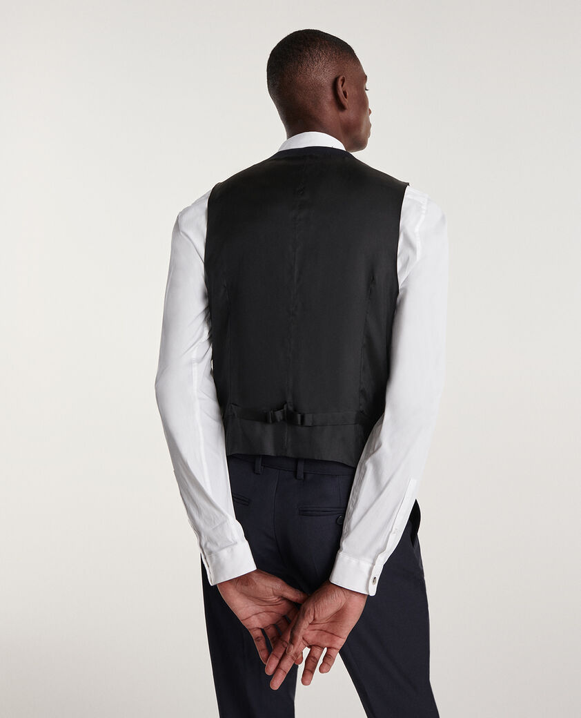 The Kooples HOMME DARK NAVY gilet de costume boutonné en laine marine