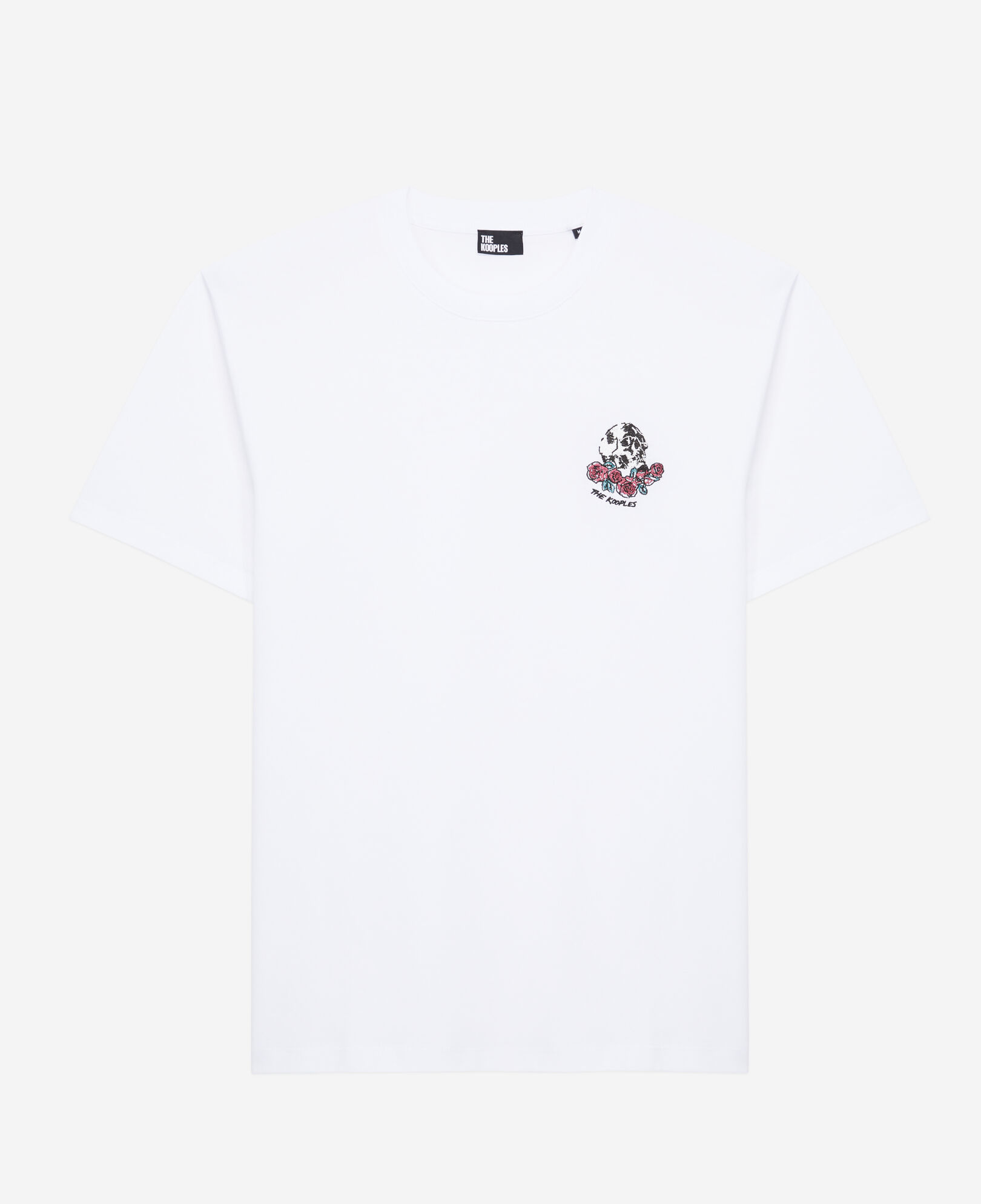 The Kooples HOMME WHITE t-shirt blanc avec broderie vintage skull