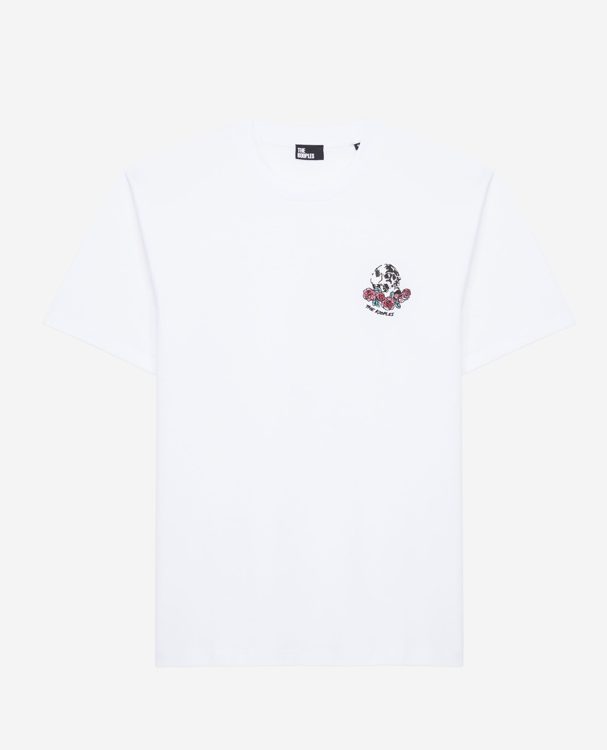 T-shirt blanc avec broderie Vintage skull, WHITE, hi-res image number null